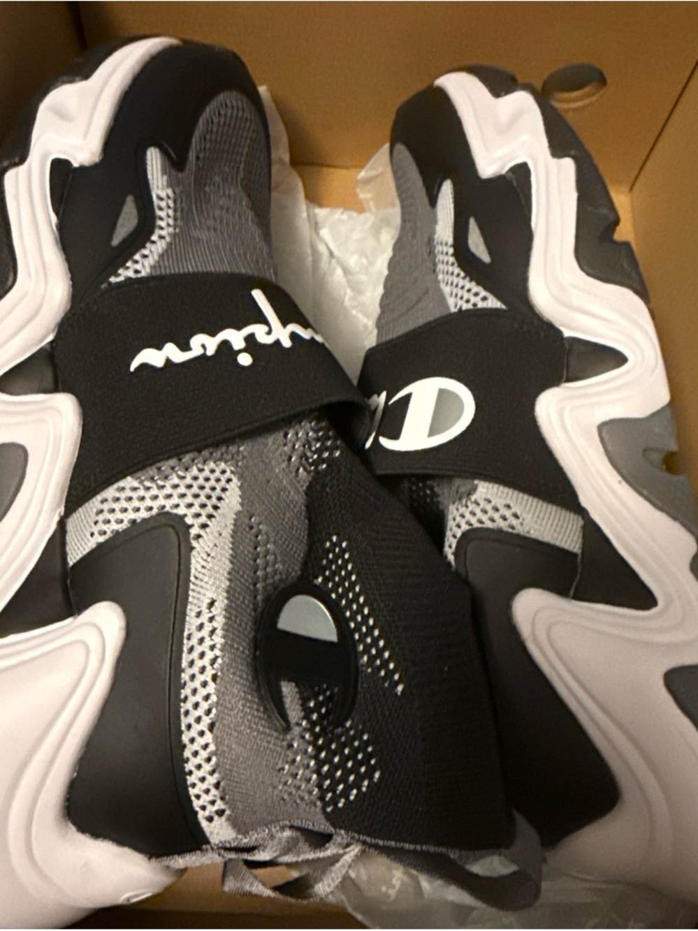 Champion Men’s Gray, Black and White Slip-On Athletic Sneakers
